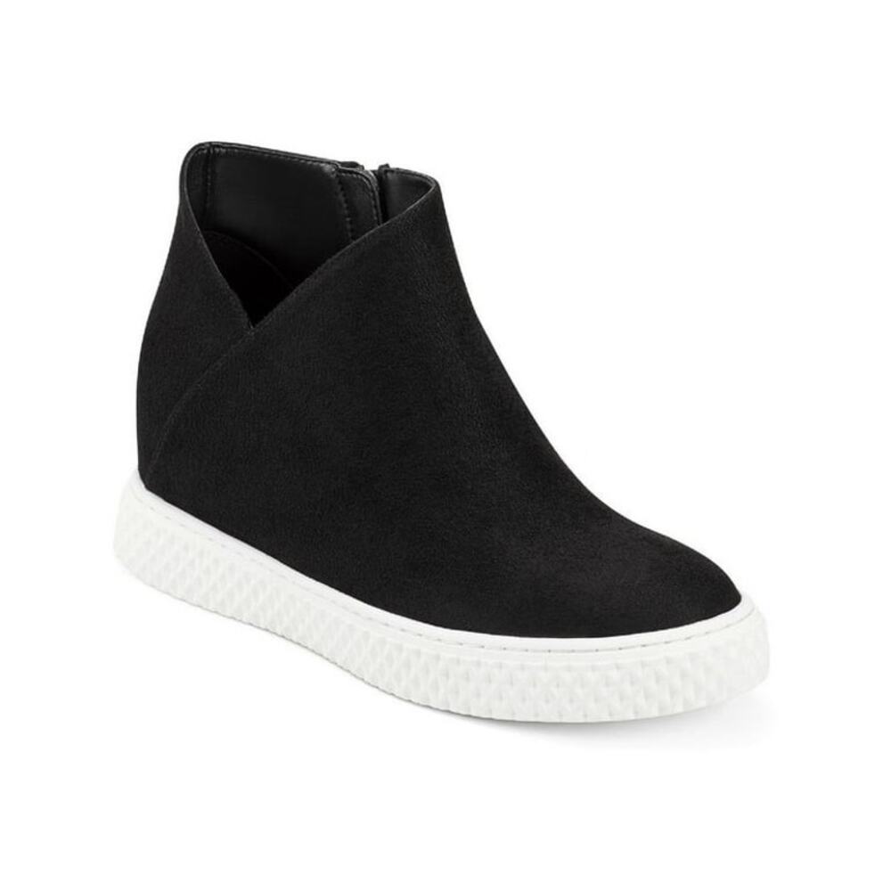 Aerosoles Zirah Faux Suede Casual Ankle Boot Black Asymmetrical Zippered 9